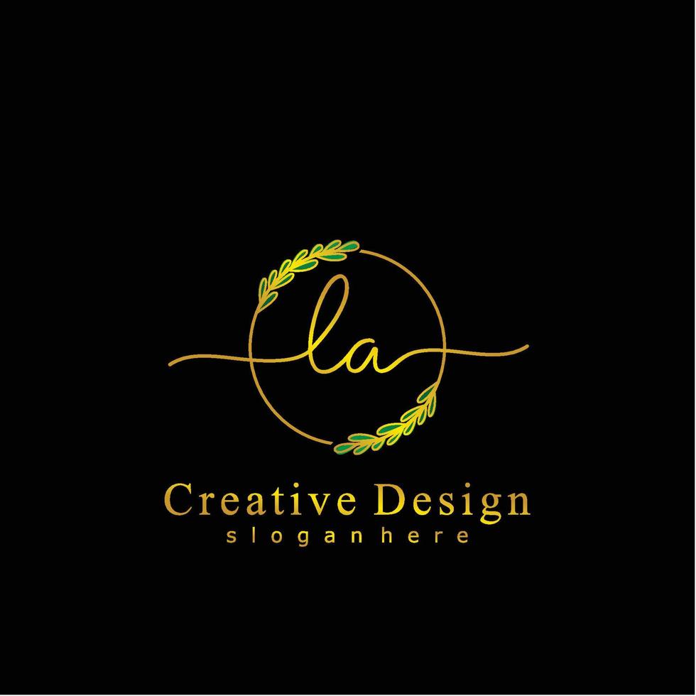 inicial la belleza monograma y elegante logo diseño, escritura logo de inicial firma, boda, moda, floral y botánico logo concepto diseño. vector