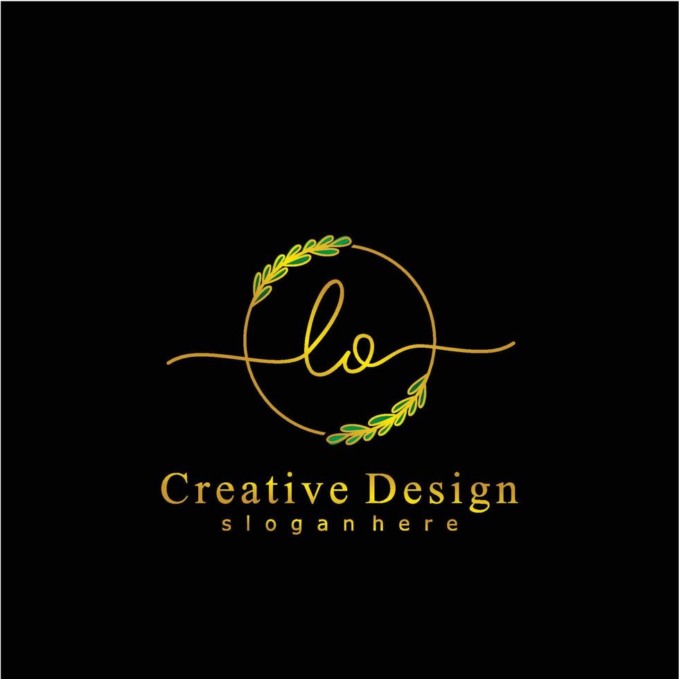 inicial lo belleza monograma y elegante logo diseño, escritura logo de inicial firma, boda, moda, floral y botánico logo concepto diseño. vector