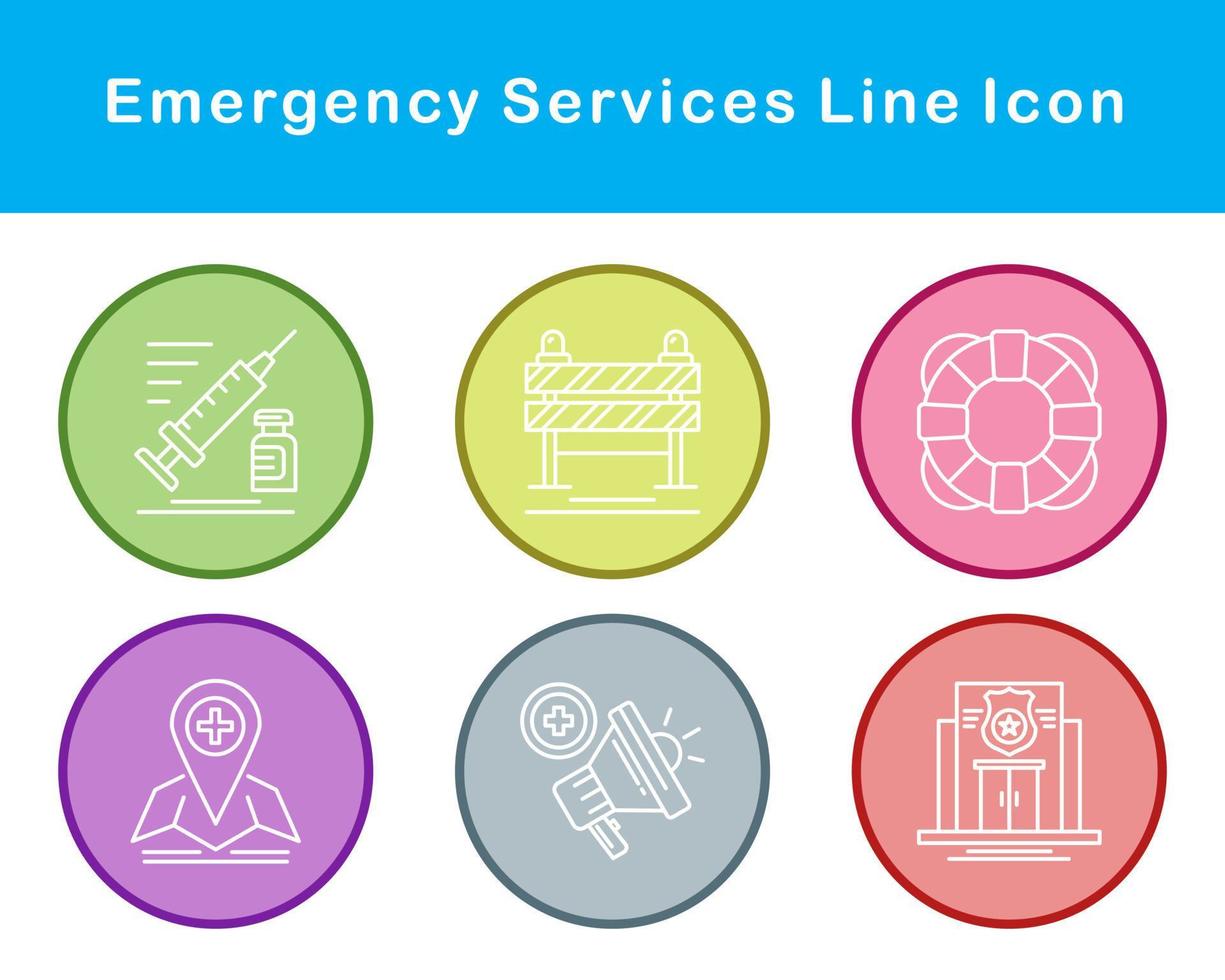 emergencia servicios vector icono conjunto