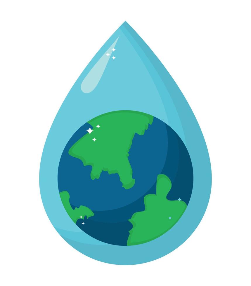 drop with planet earth vector