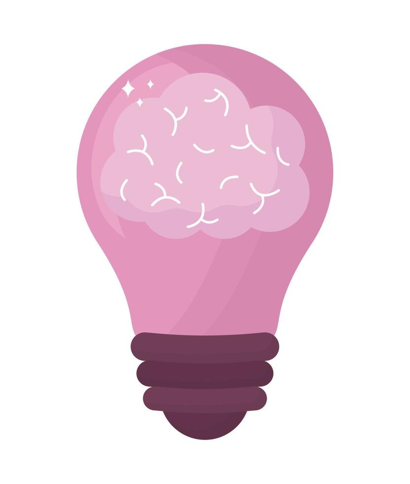 light bulb with brain vector
