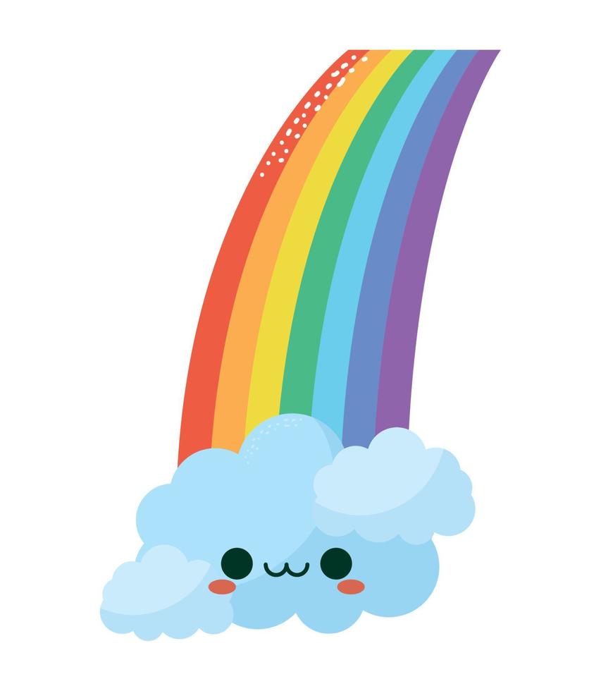 rainbow with cloud vector