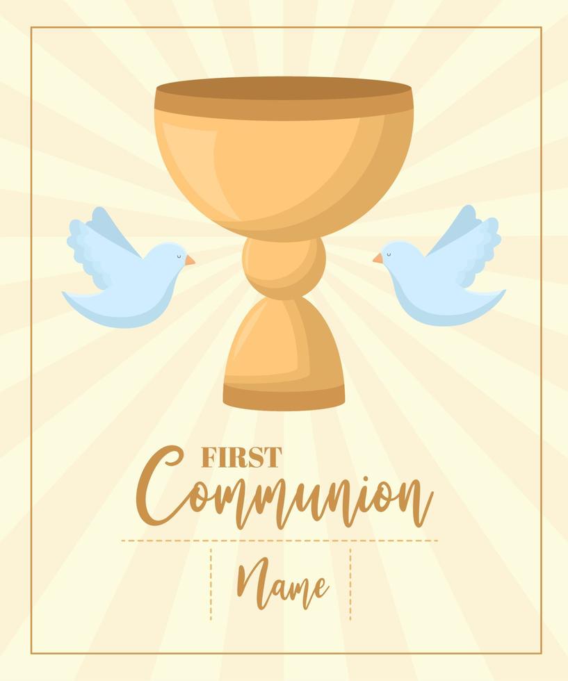 first communion items cartel vector