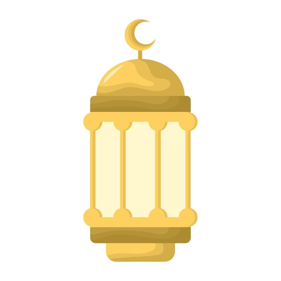 lámpara árabe dorada vector
