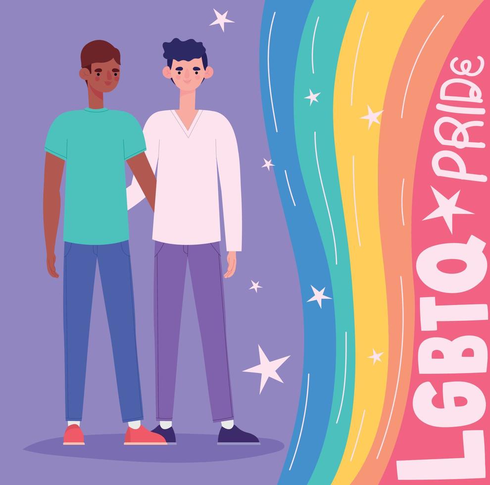 poster of lgtbq couple vector