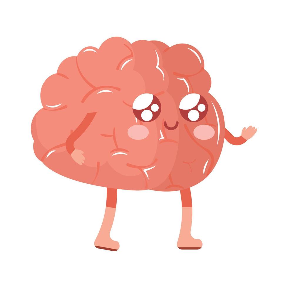 smiling cute brain vector