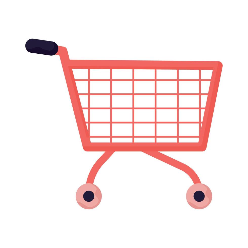 red shopping cart vector