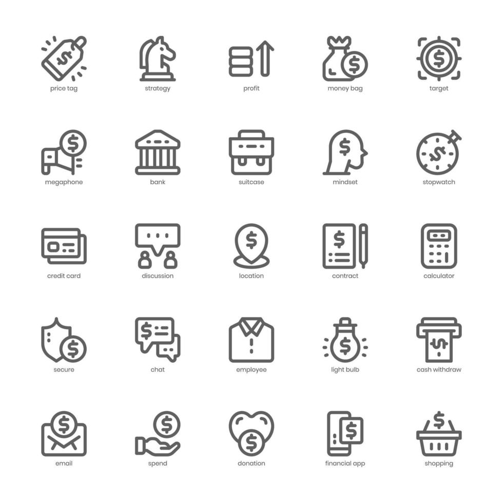 Personal Finance icon pack for your website design, logo, app, and user interface. Personal Finance icon outline design. Vector graphics illustration and editable stroke.