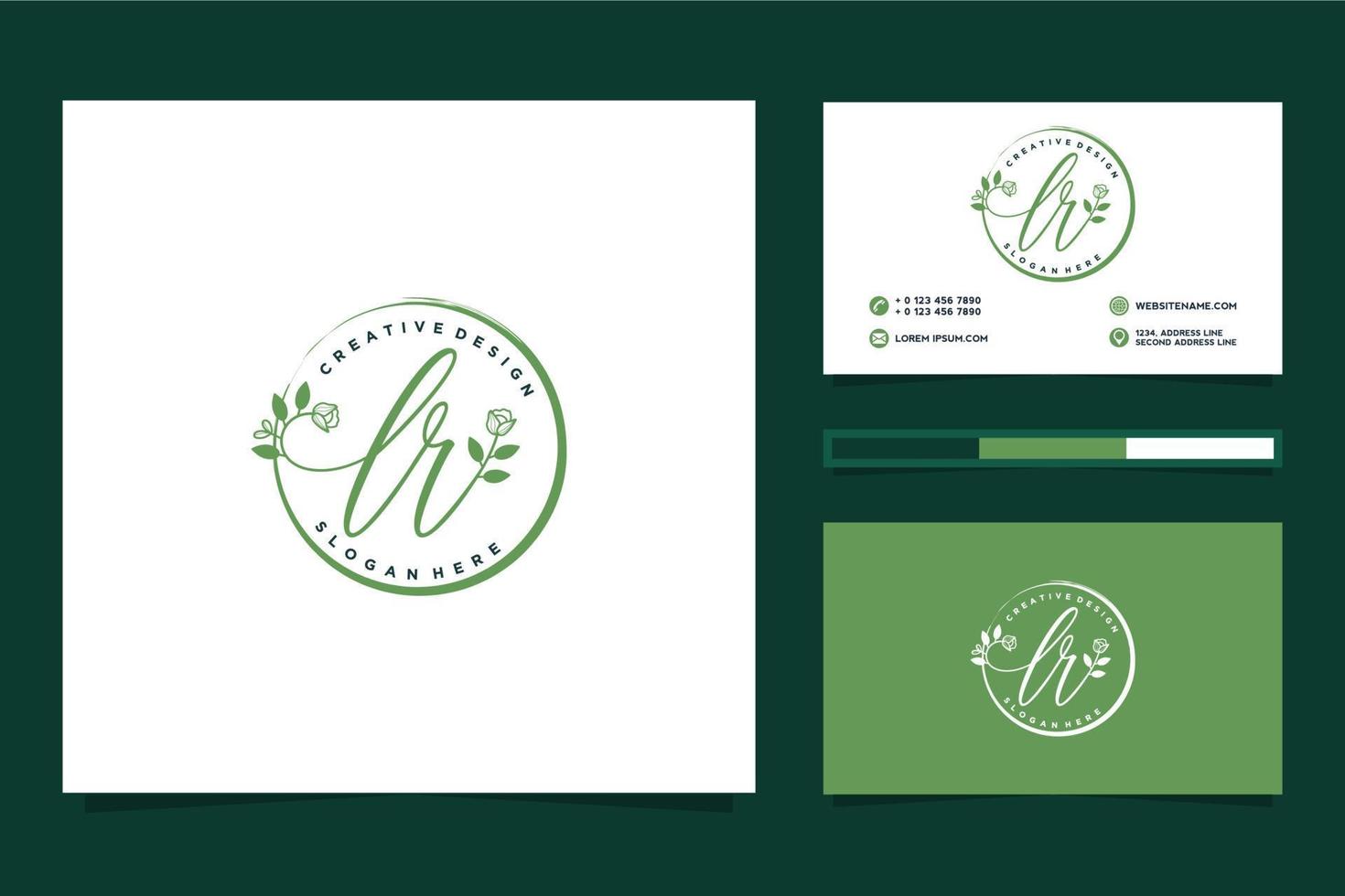 Initial LR Feminine logo collections and business card templat Premium Vector