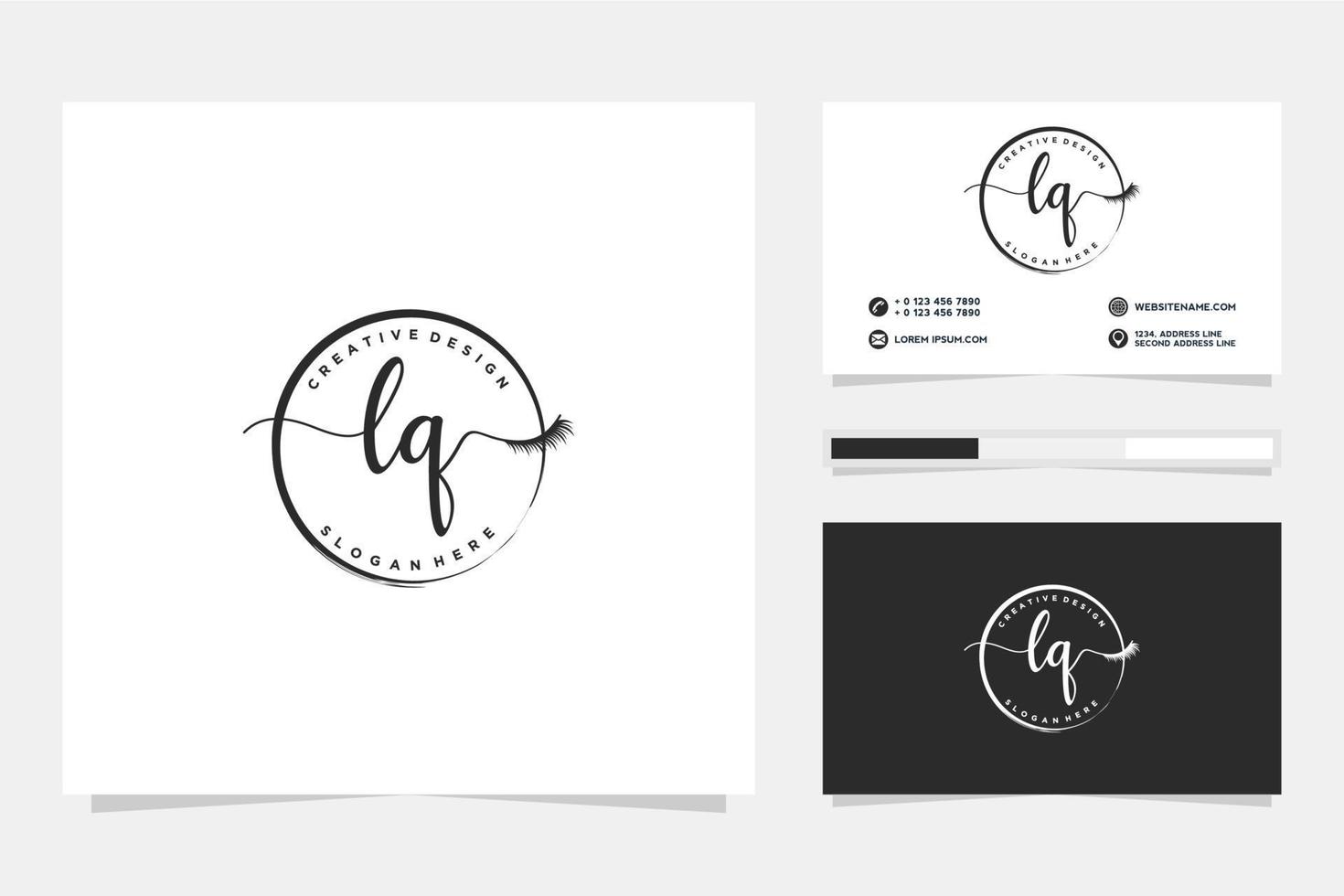 inicial lq femenino logo colecciones y negocio tarjeta templat prima vector