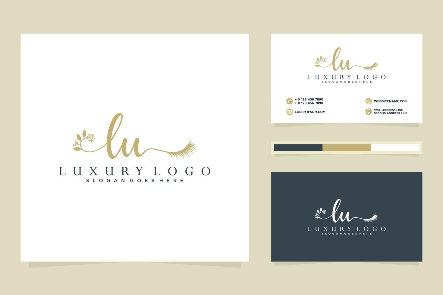 Initial LU Feminine logo collections and business card templat Premium Vector