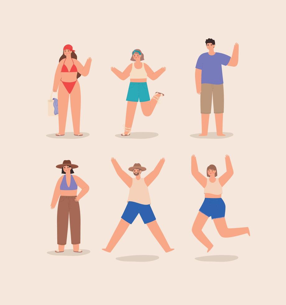 summer persons group vector