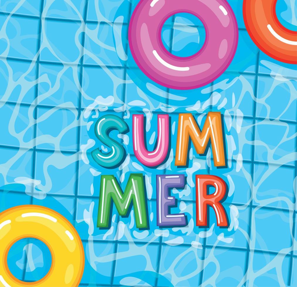 summer illustration on a pool vector