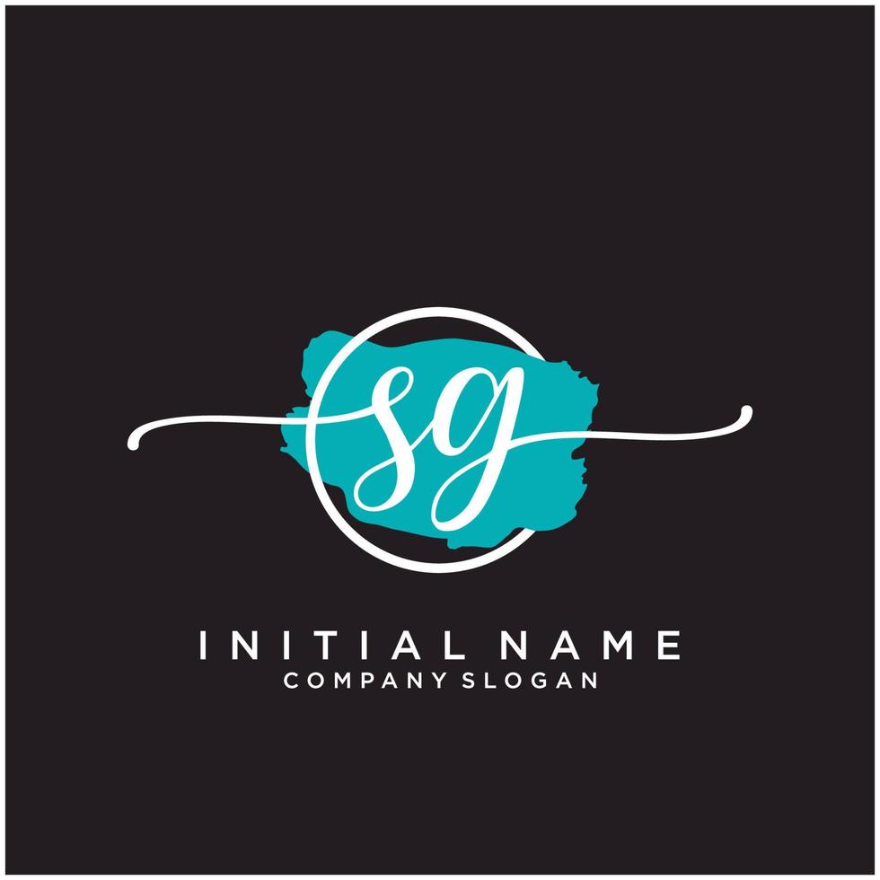 Initial SG feminine logo collections template. handwriting logo of initial signature, wedding, fashion, jewerly, boutique, floral and botanical with creative template for any company or business. vector