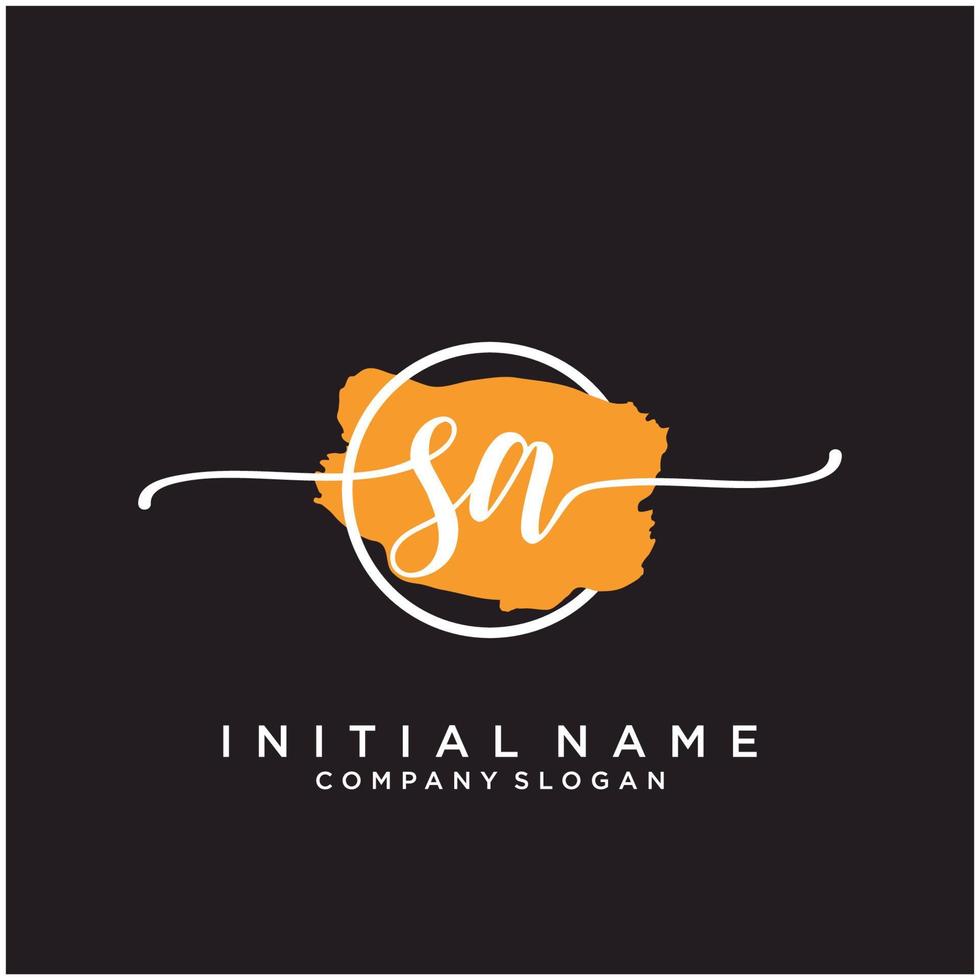 Initial SA feminine logo collections template. handwriting logo of initial signature, wedding, fashion, jewerly, boutique, floral and botanical with creative template for any company or business. vector