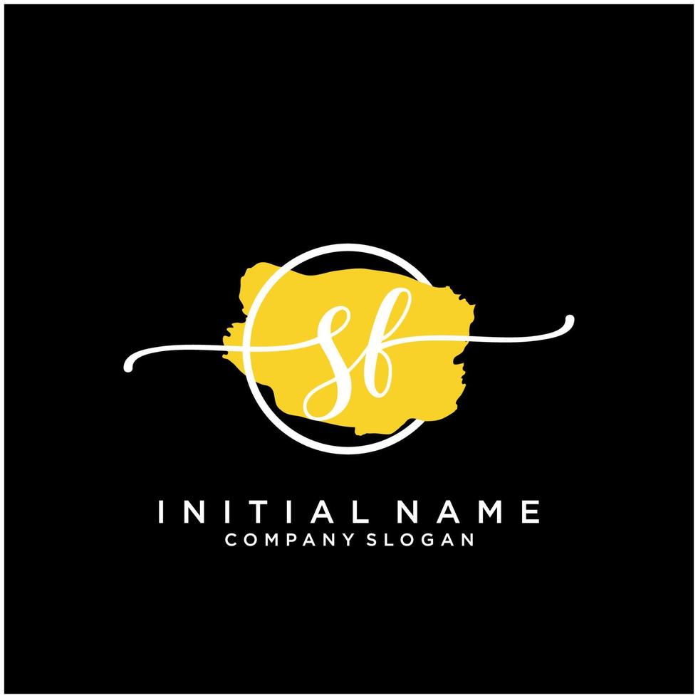 Initial SF feminine logo collections template. handwriting logo of initial signature, wedding, fashion, jewerly, boutique, floral and botanical with creative template for any company or business. vector