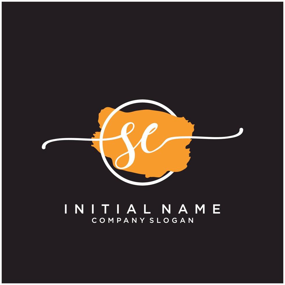 Initial SE feminine logo collections template. handwriting logo of initial signature, wedding, fashion, jewerly, boutique, floral and botanical with creative template for any company or business. vector