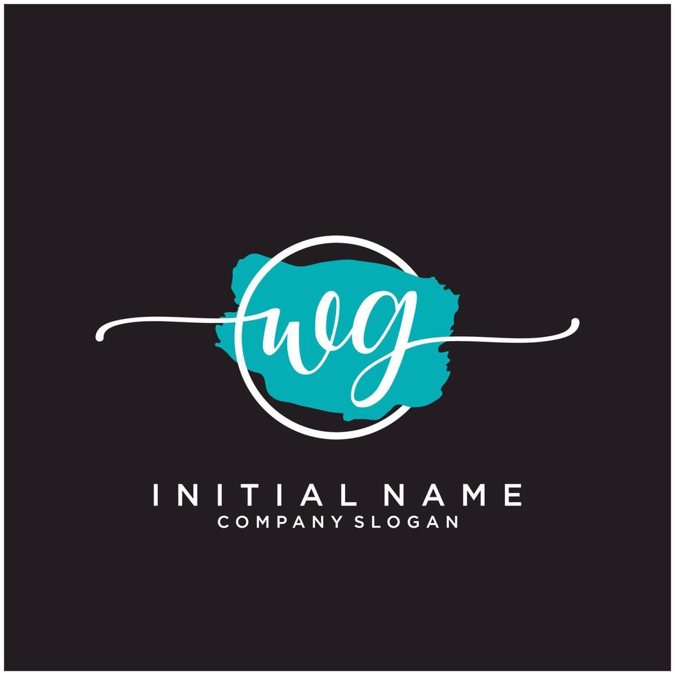 Initial WG feminine logo collections template. handwriting logo of initial signature, wedding, fashion, jewerly, boutique, floral and botanical with creative template for any company or business. vector