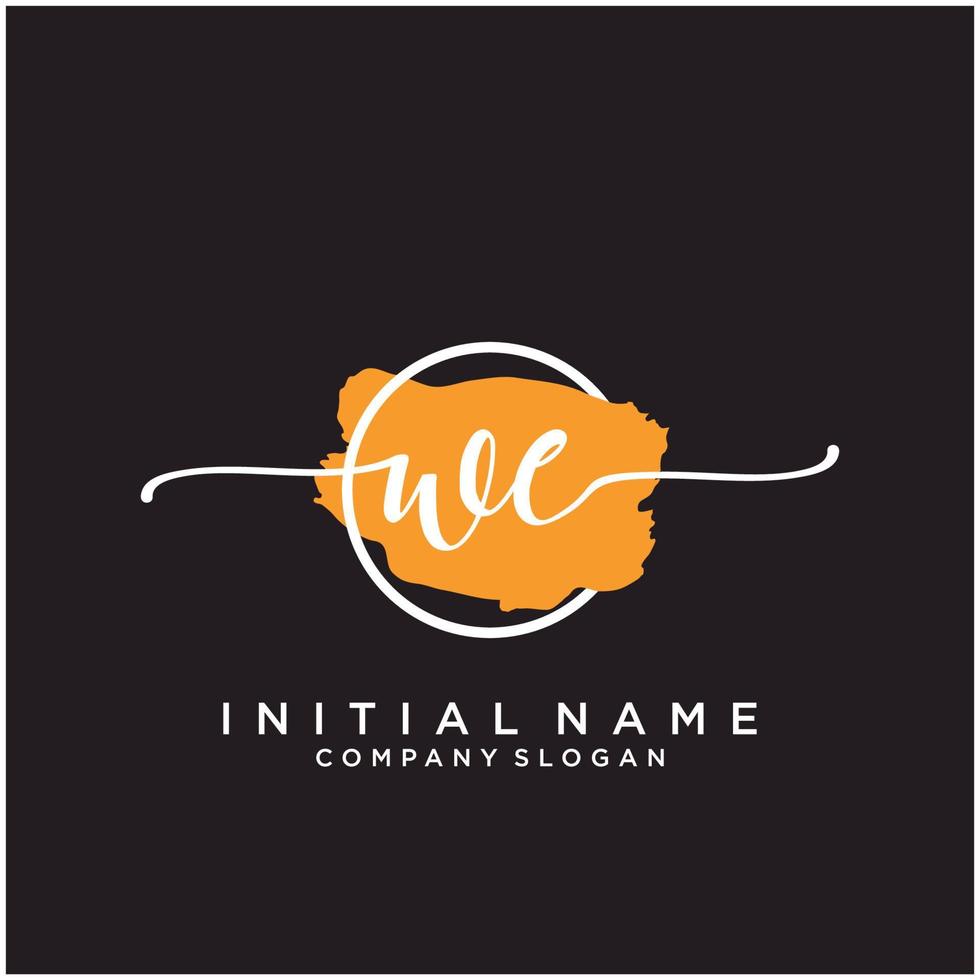 Initial WE feminine logo collections template. handwriting logo of initial signature, wedding, fashion, jewerly, boutique, floral and botanical with creative template for any company or business. vector