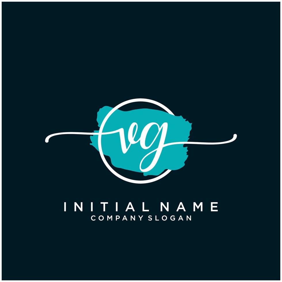 Initial VG feminine logo collections template. handwriting logo of initial signature, wedding, fashion, jewerly, boutique, floral and botanical with creative template for any company or business. vector