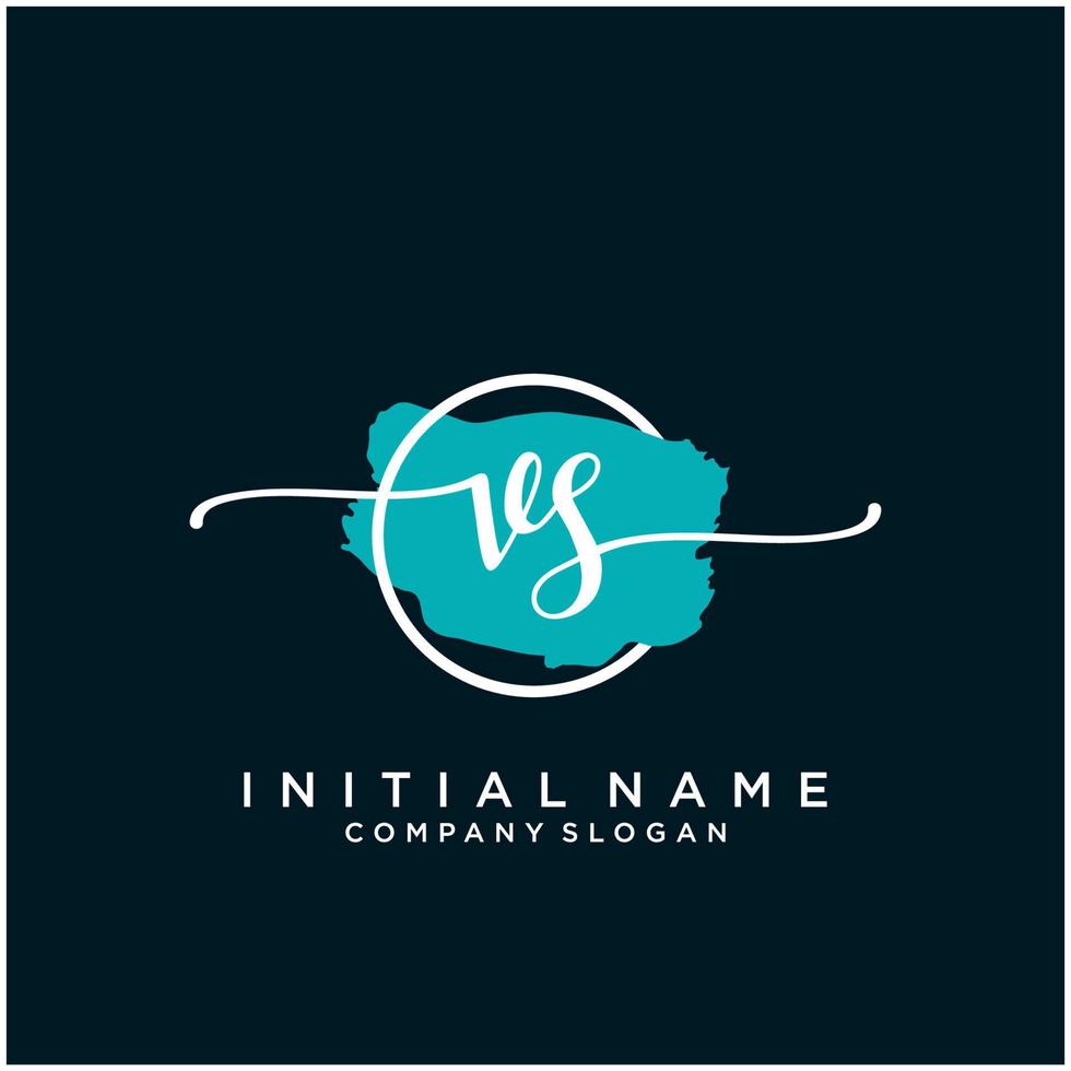 Initial VS feminine logo collections template. handwriting logo of initial signature, wedding, fashion, jewerly, boutique, floral and botanical with creative template for any company or business. vector