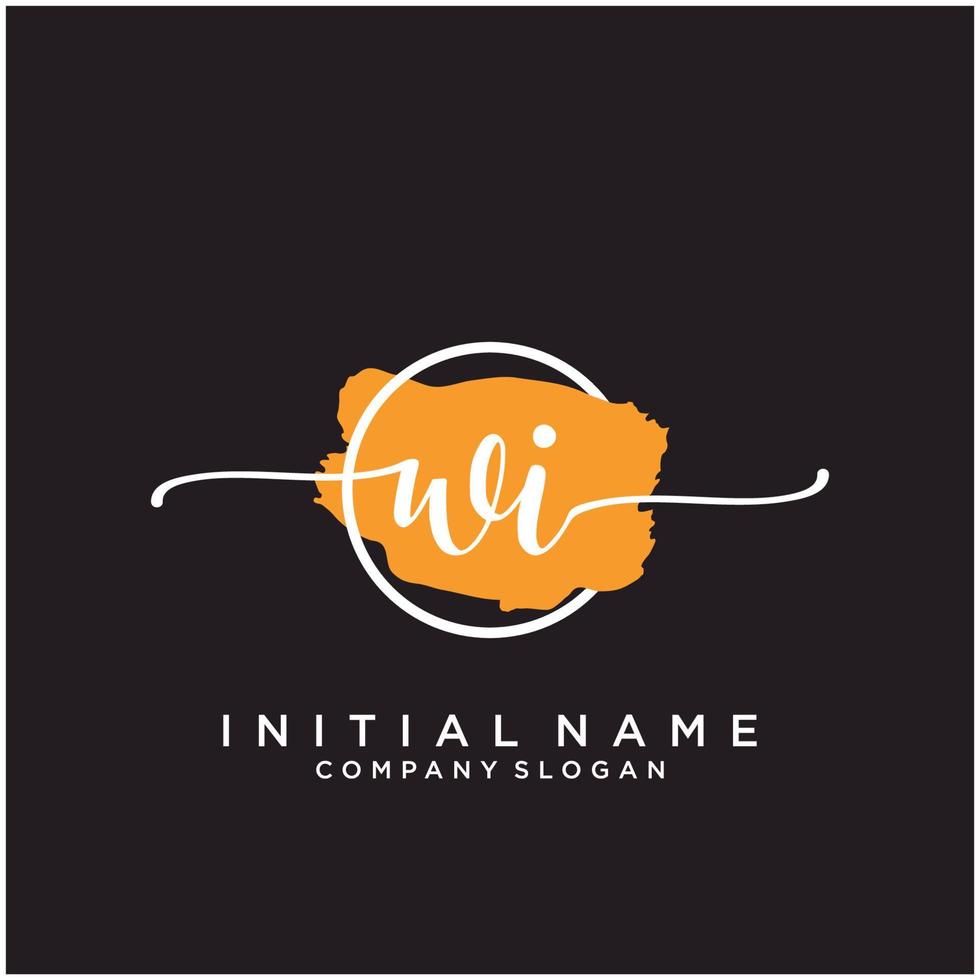 Initial WI feminine logo collections template. handwriting logo of initial signature, wedding, fashion, jewerly, boutique, floral and botanical with creative template for any company or business. vector