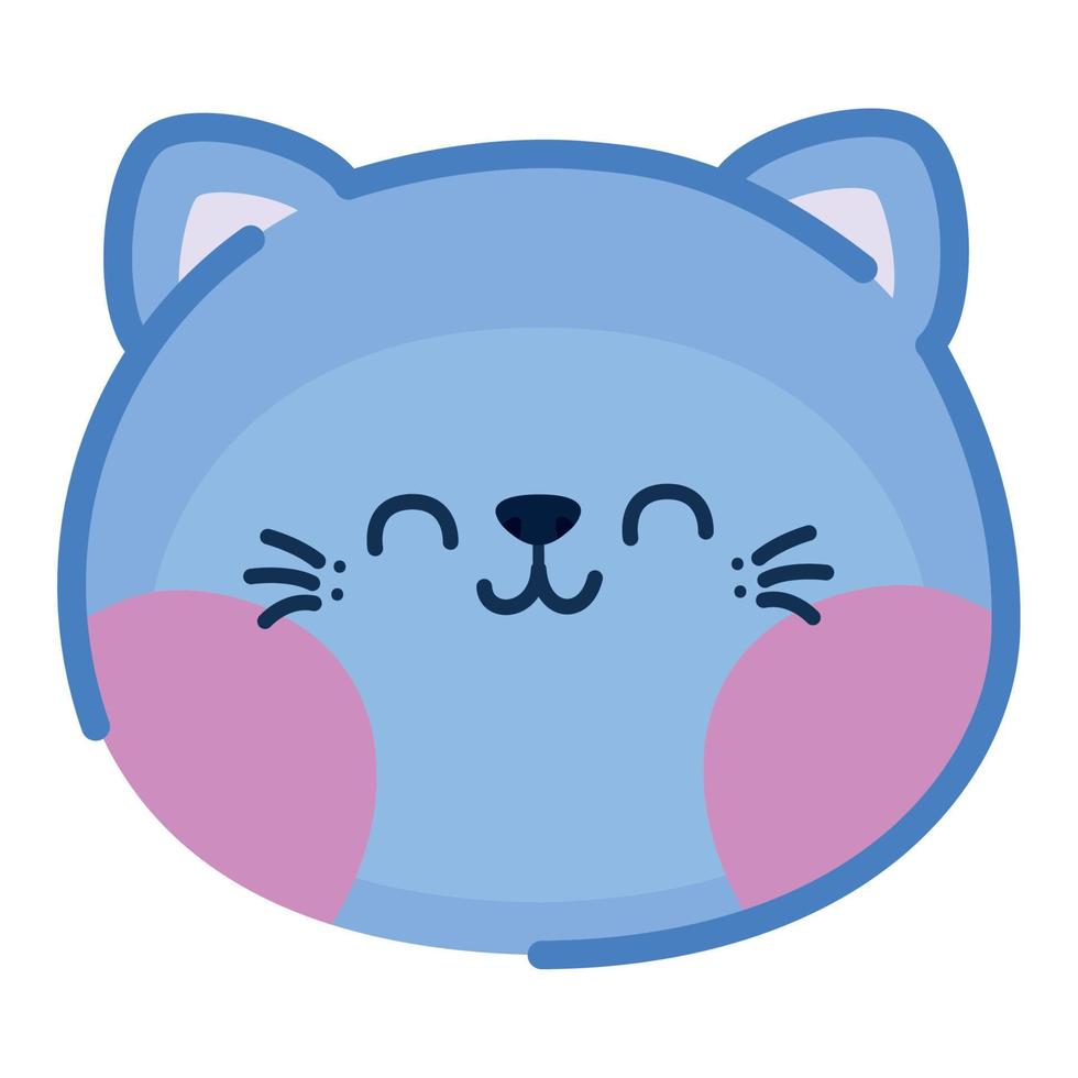 azul gato cara vector