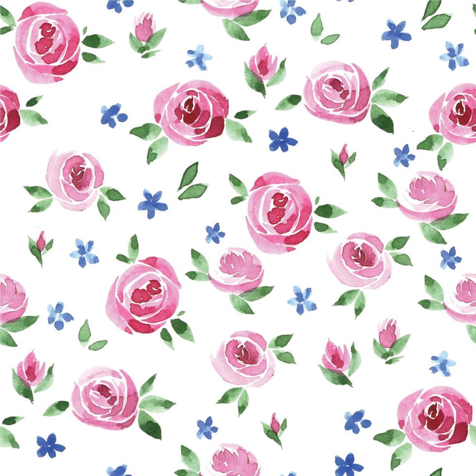 floral pattern with cute abstract roses and daisies. print with delicate little roses vector