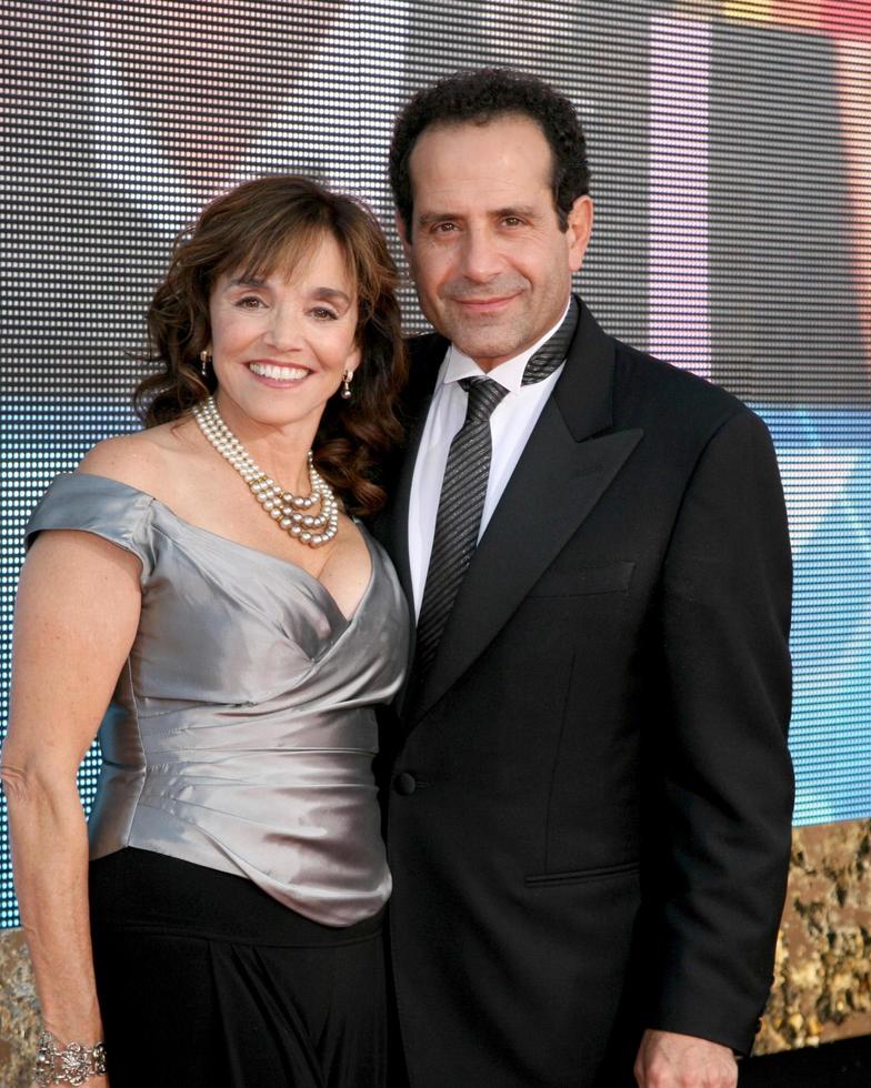 Brooke Adams  Tony ShalhoubEmmy Awards 2007  ArrivalsShrine AuditoriumLos Angeles  CASeptember 16 20072007 photo