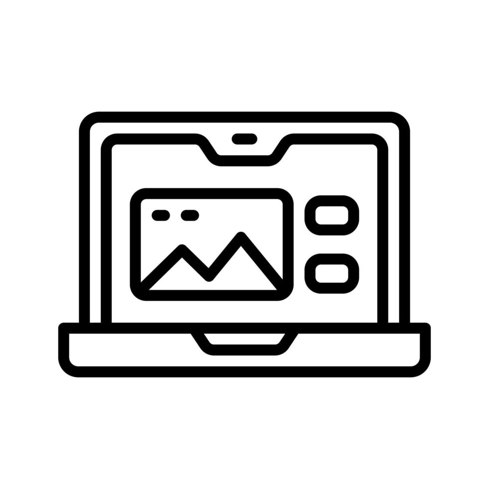 icono de portátil para su sitio web, móvil, presentación y diseño de logotipo. vector