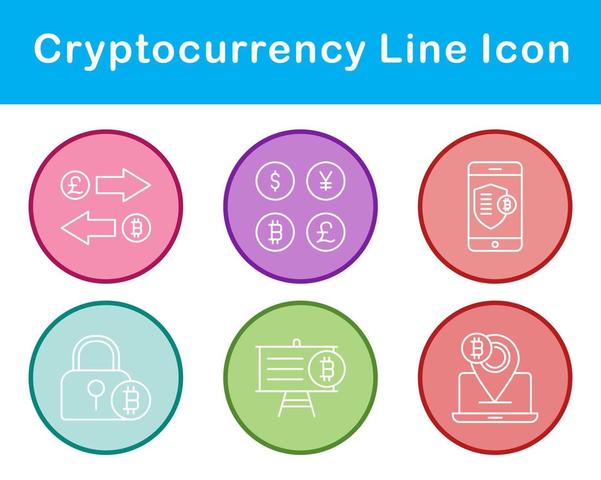 Bitcoin And Cryptocurrency Vector Icon Set