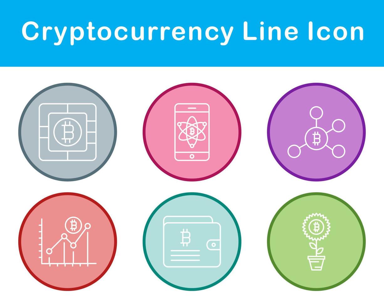 Bitcoin And Cryptocurrency Vector Icon Set