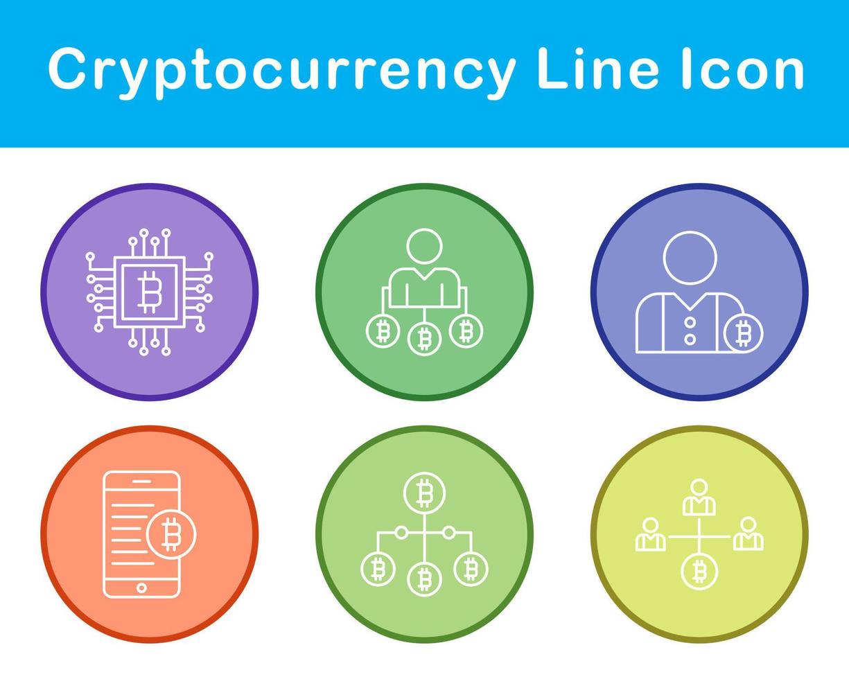 Bitcoin And Cryptocurrency Vector Icon Set