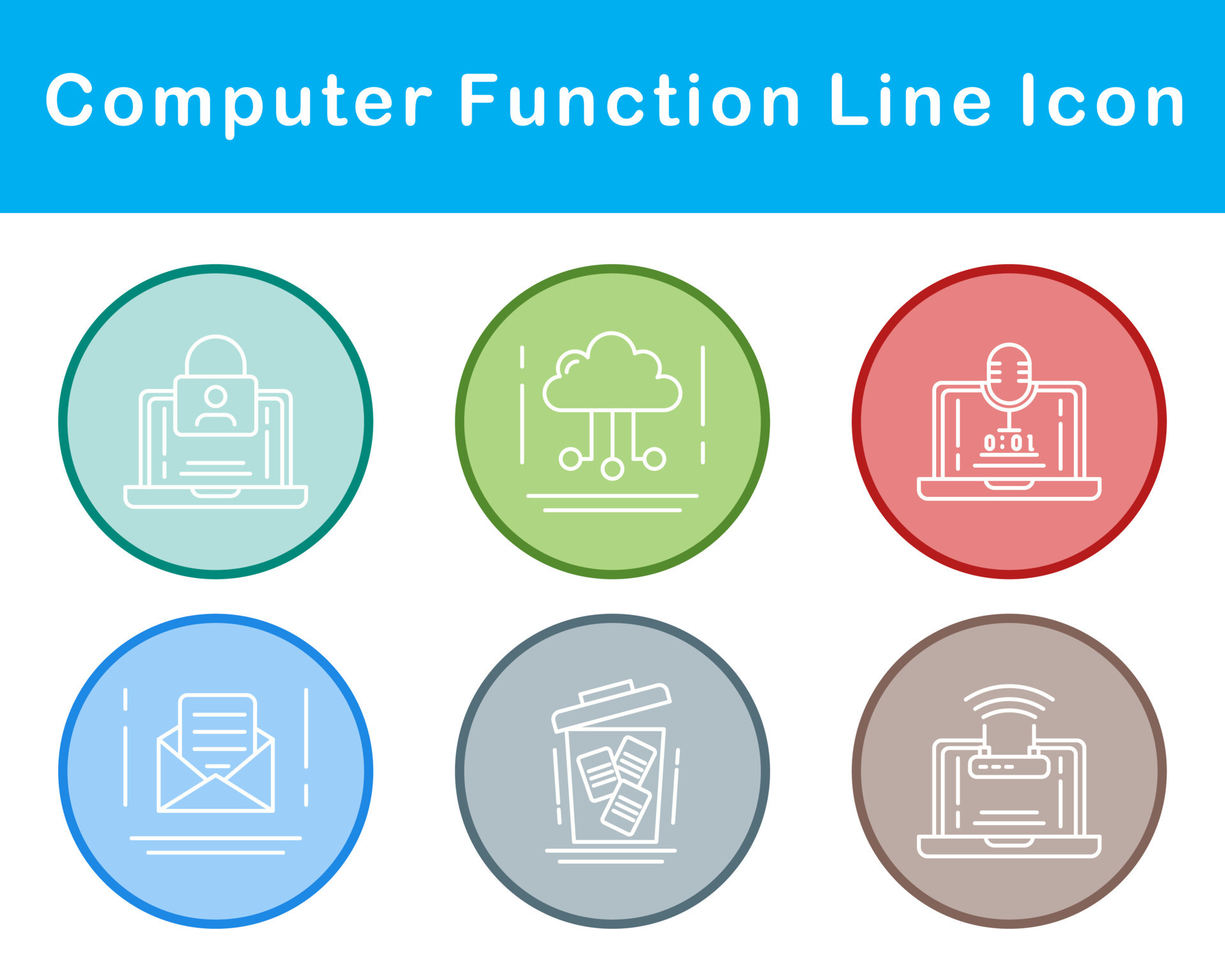 Computer Function Vector Icon Set 21376753 Vector Art at Vecteezy