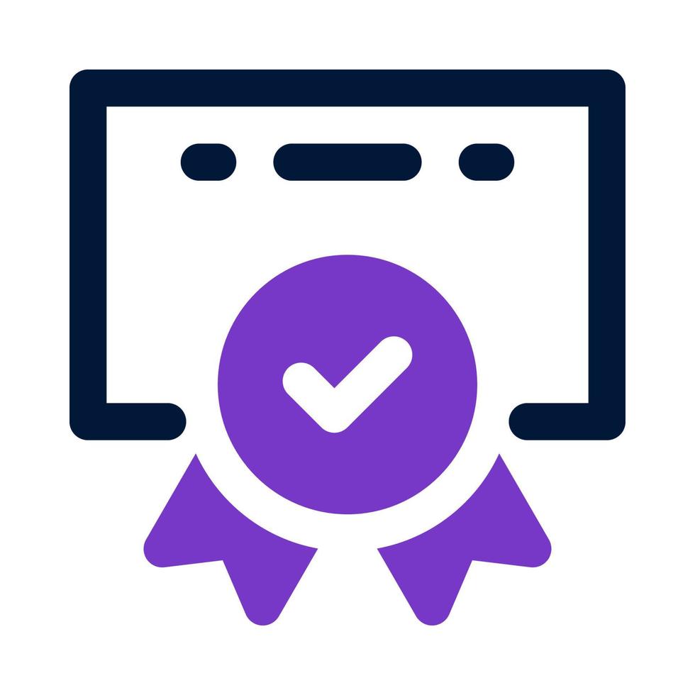 icono de certificado para su sitio web, móvil, presentación y diseño de logotipo. vector