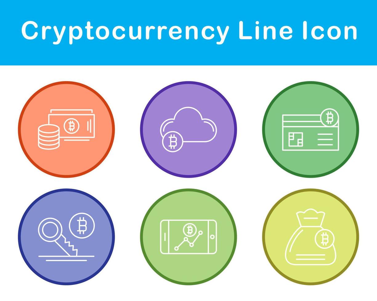 Bitcoin And Cryptocurrency Vector Icon Set