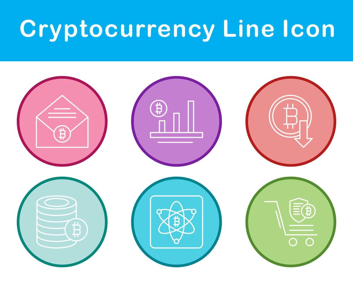 Bitcoin And Cryptocurrency Vector Icon Set