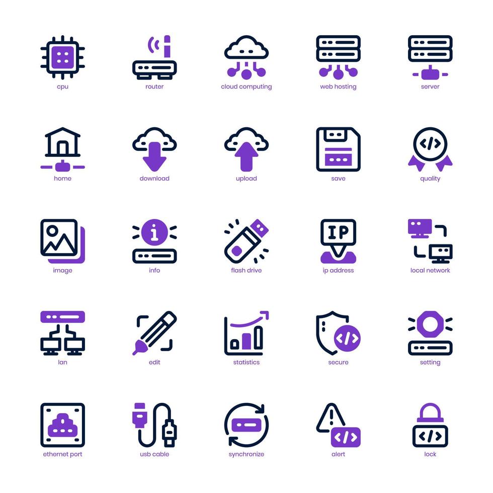 Website Hosting icon pack for your website design, logo, app, and user interface. Website Hosting icon mixed line and solid design. Vector graphics illustration and editable stroke.