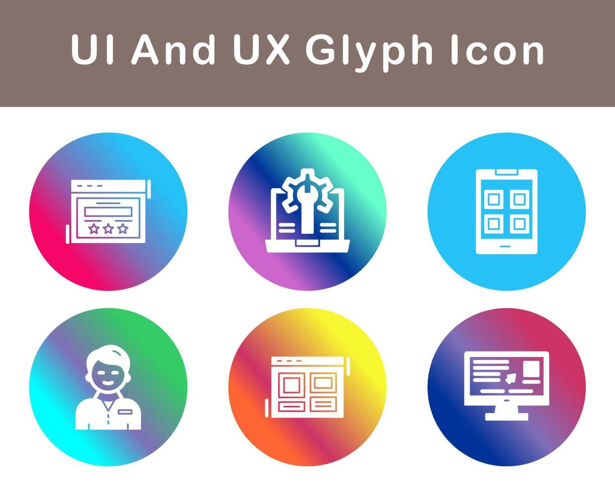 ui y ux vector icono conjunto