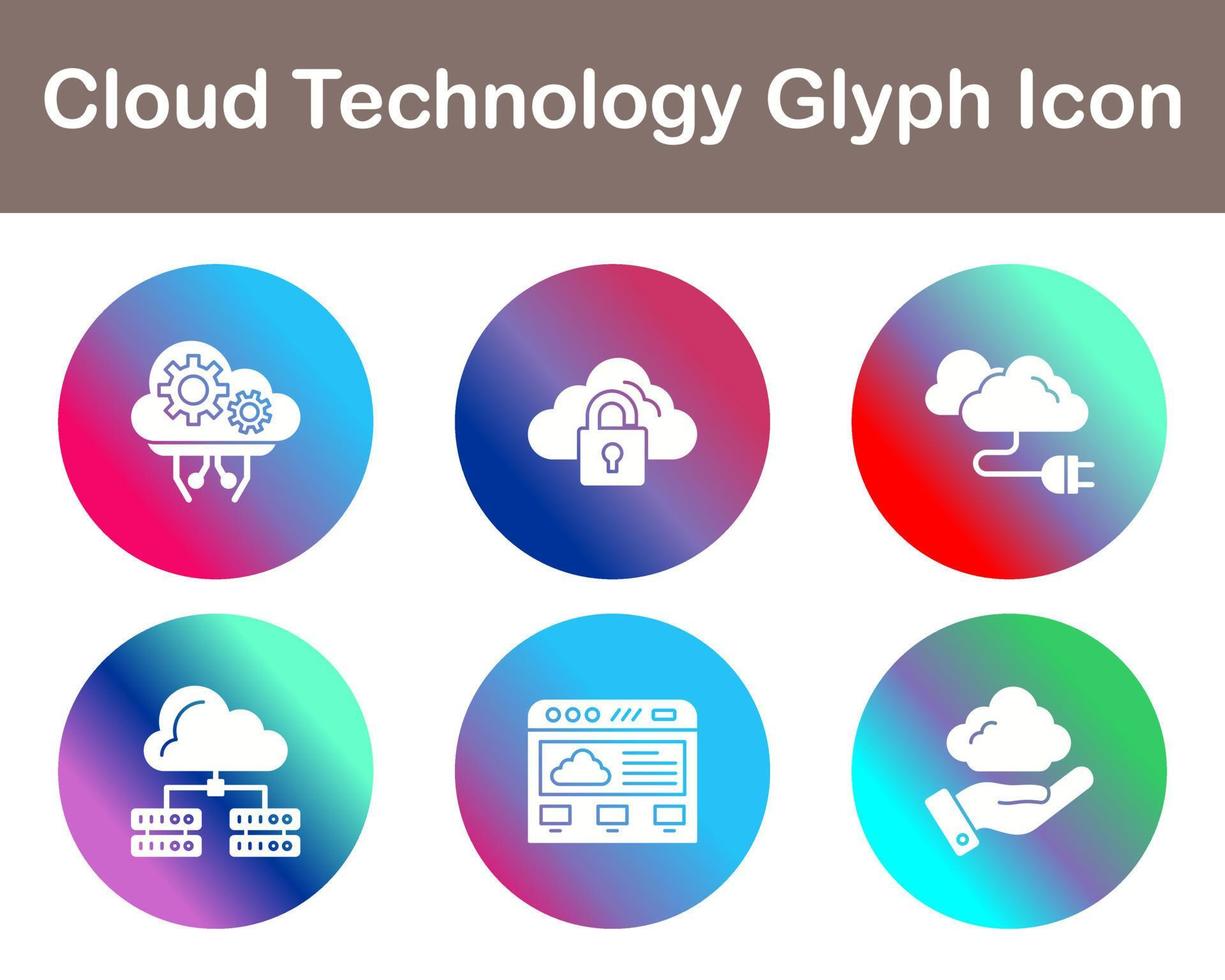 Cloud Technology Vector Icon Set