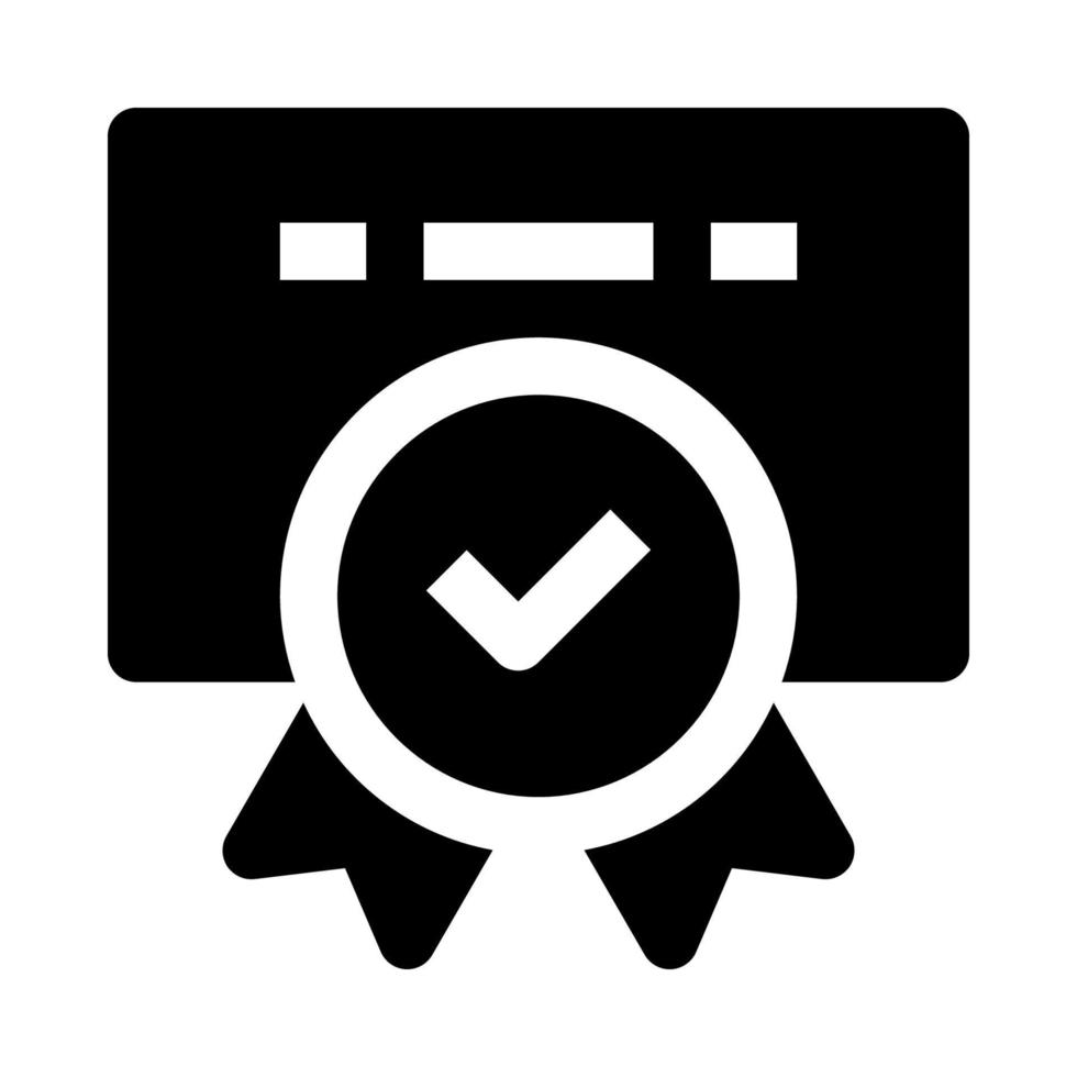 icono de certificado para su sitio web, móvil, presentación y diseño de logotipo. vector