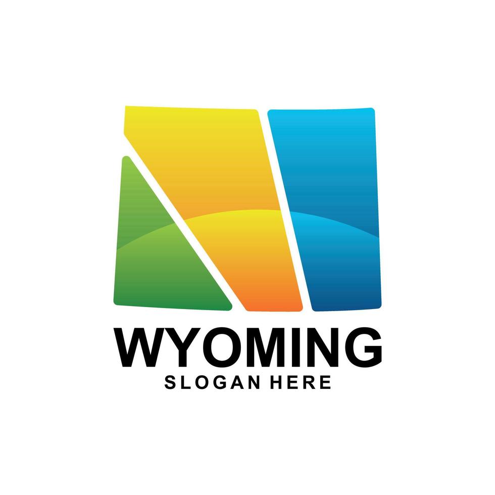 Map of wyoming geometric modern design vector