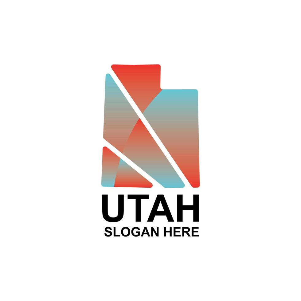 Utah map modern geometric design vector