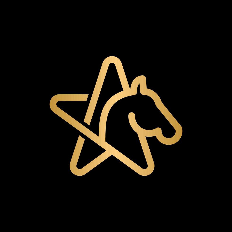 animal caballo estrella lujo línea sencillo diseño vector