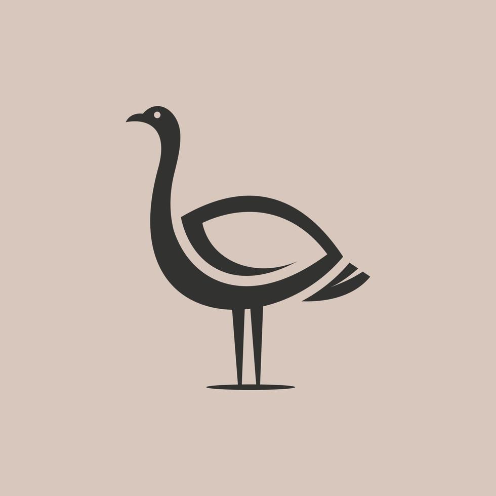 Animal ostrich business modern creative logo vector