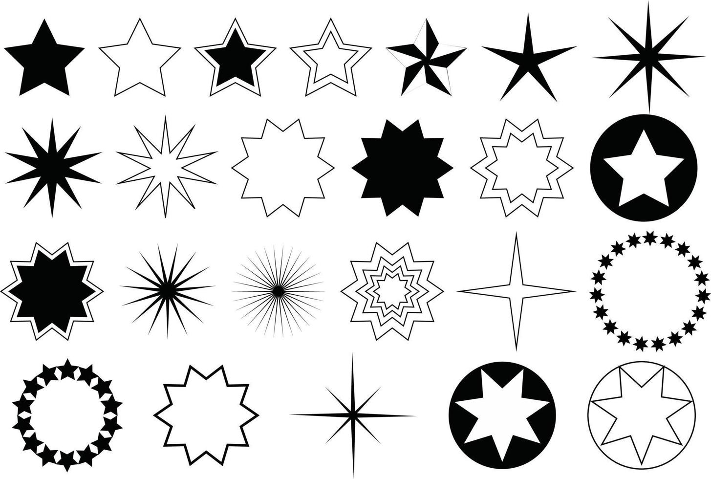 Vector Star Shapes free vector