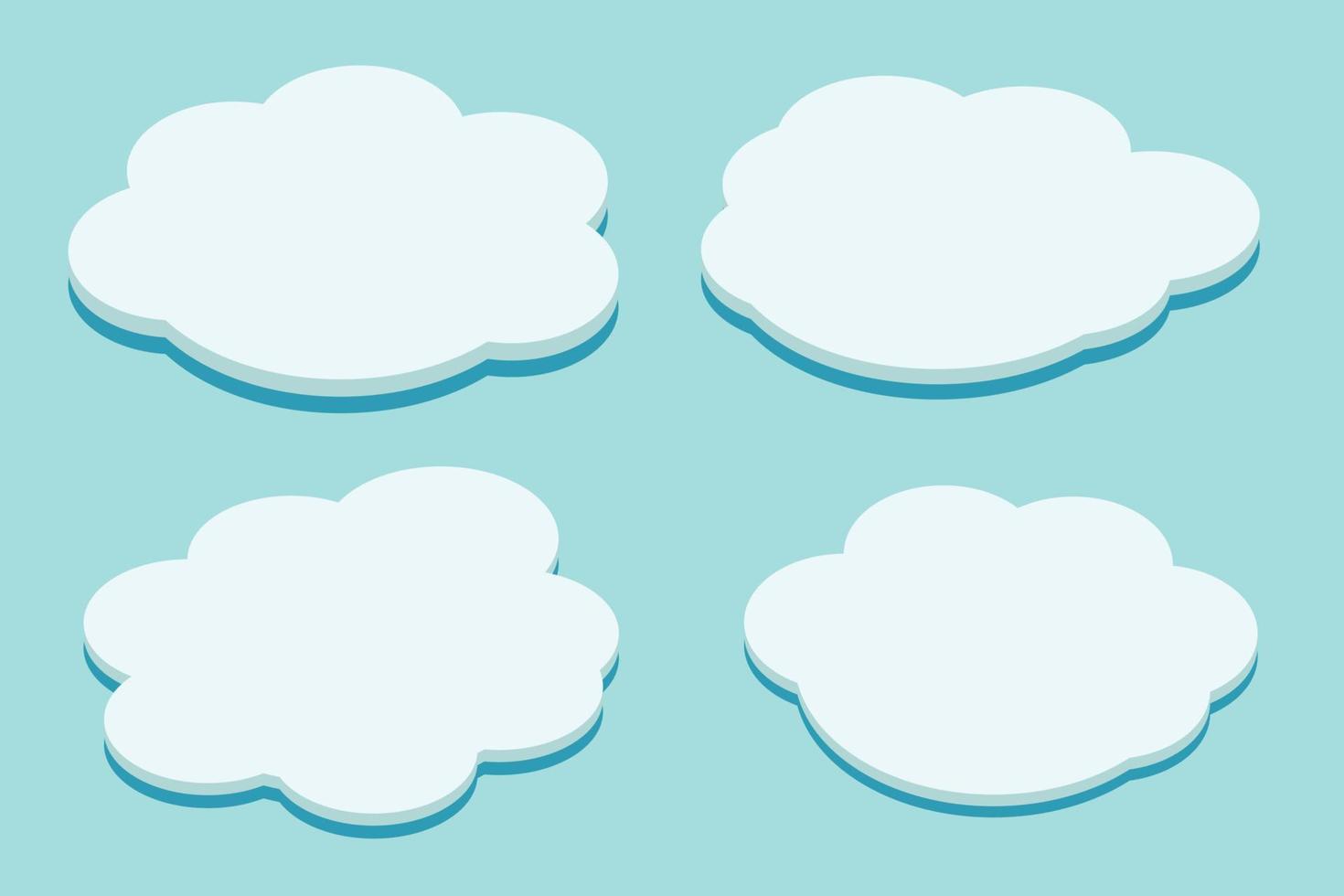 Cartoon style cloud set vector