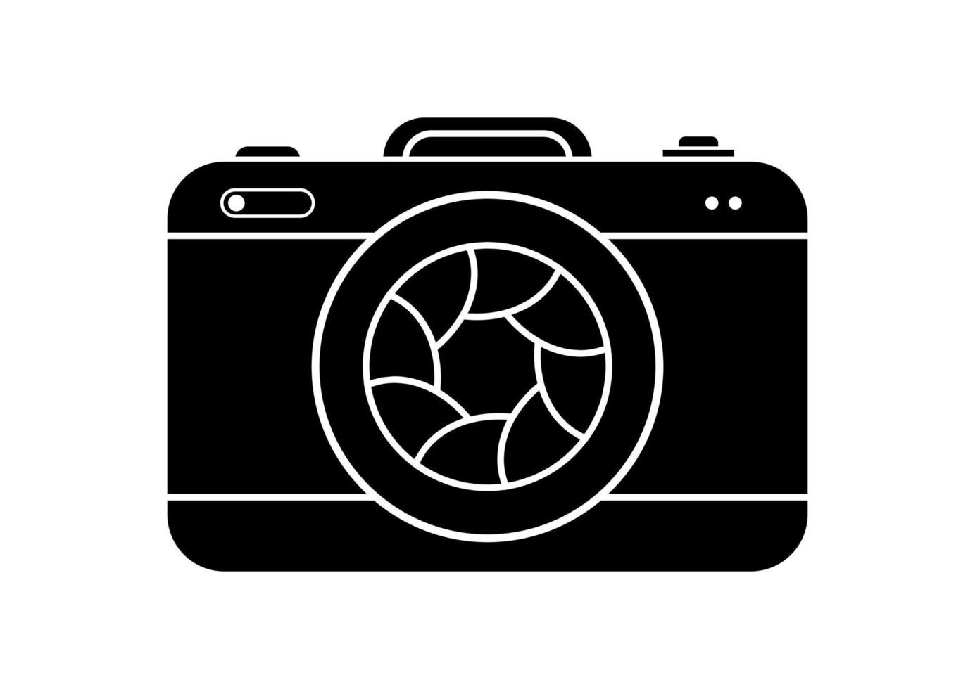 negro y blanco digital cámara plano icono vector