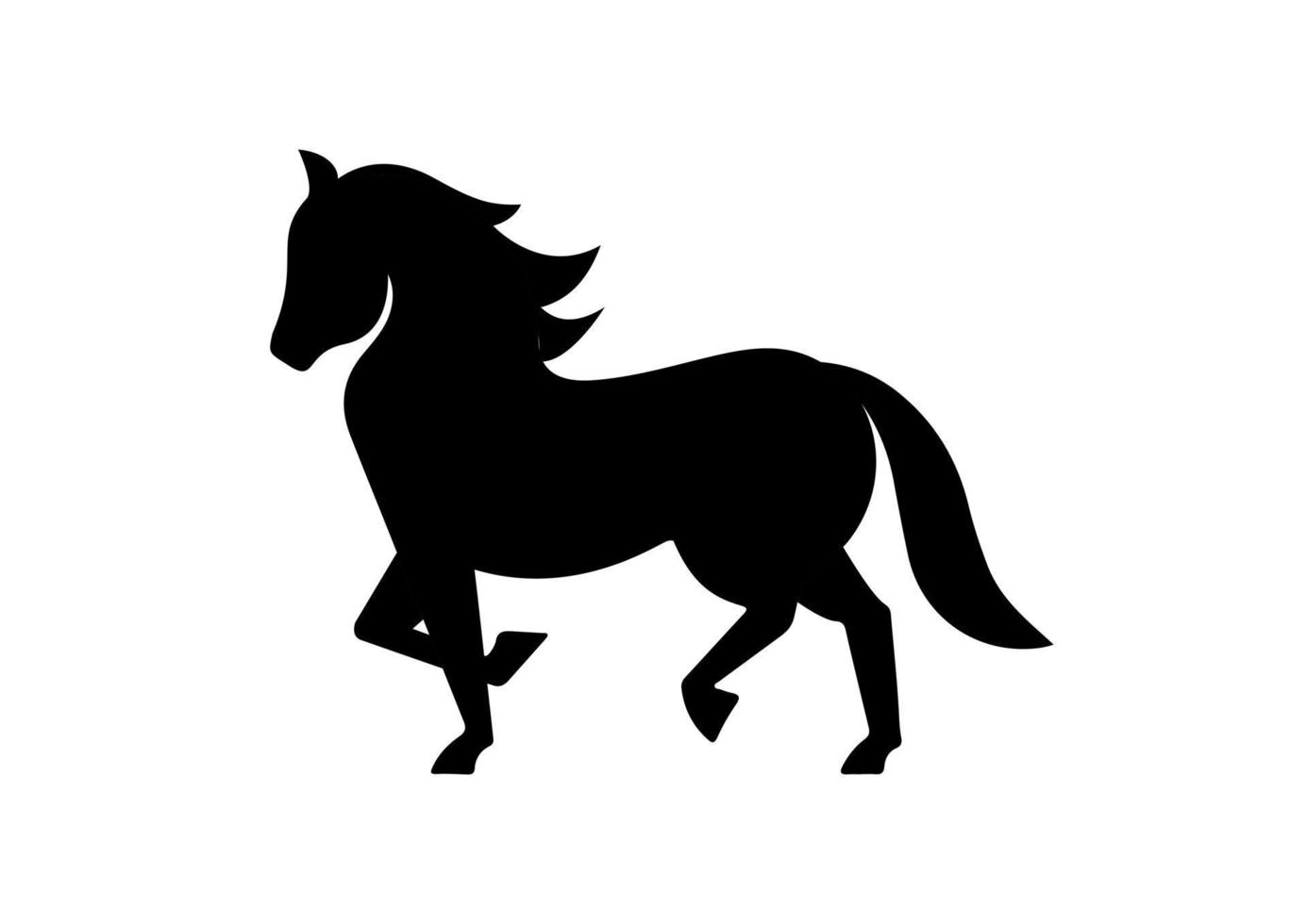 caballo icono plano diseño vector. negro silueta de un caballo vector