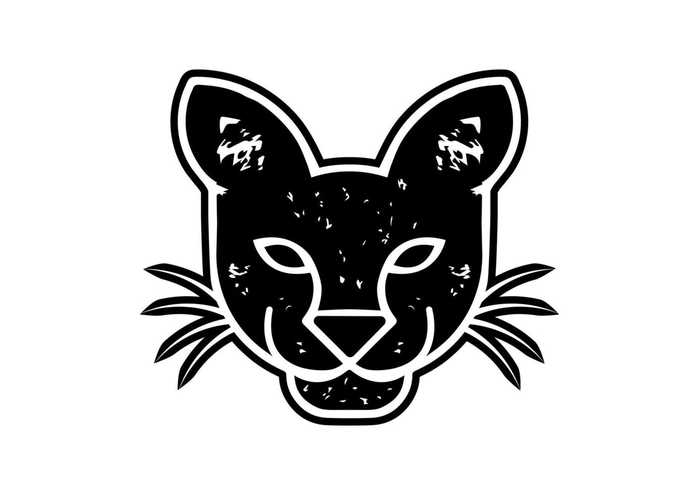 negro puma cabeza logo icono plano diseño vector